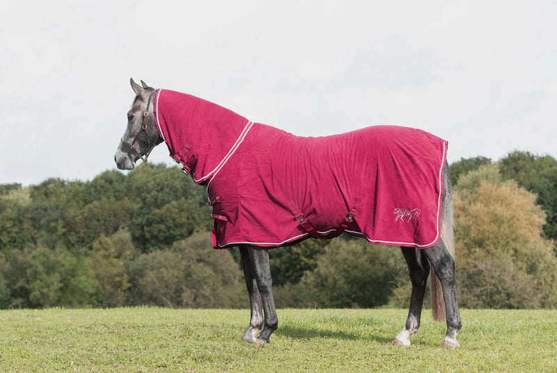 Fleece Rug With Neck Cover - Burgundy