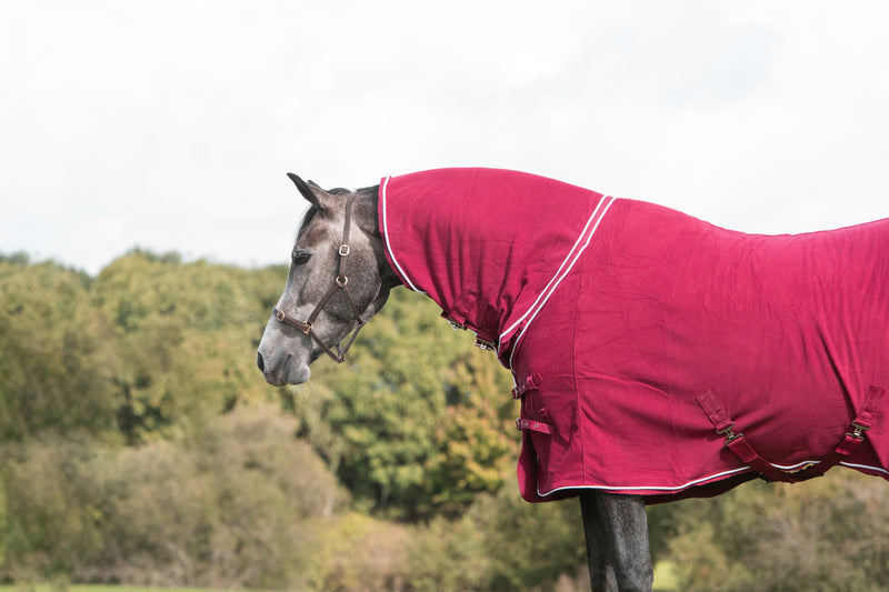 Fleece Rug With Neck Cover - Burgundy