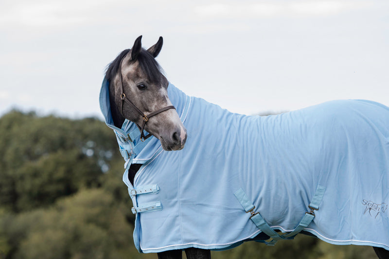 Fleece Rug With Neck Cover - Baby Blue