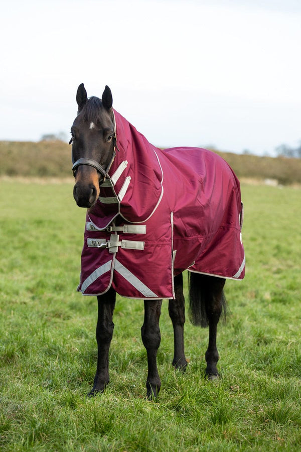 450g Ultimate Heavyweight Turnout Rug With Detachable Neck - Burgundy