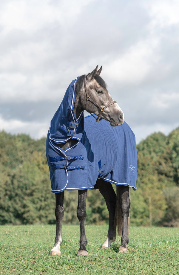 Fleece Rug With Neck Cover - Navy