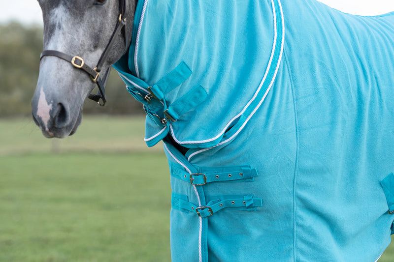 Fleece Rug With Neck Cover - Turquoise