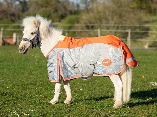 MINI Fly Turnout Combination Rug - Orange/Grey - Swish Equestrian