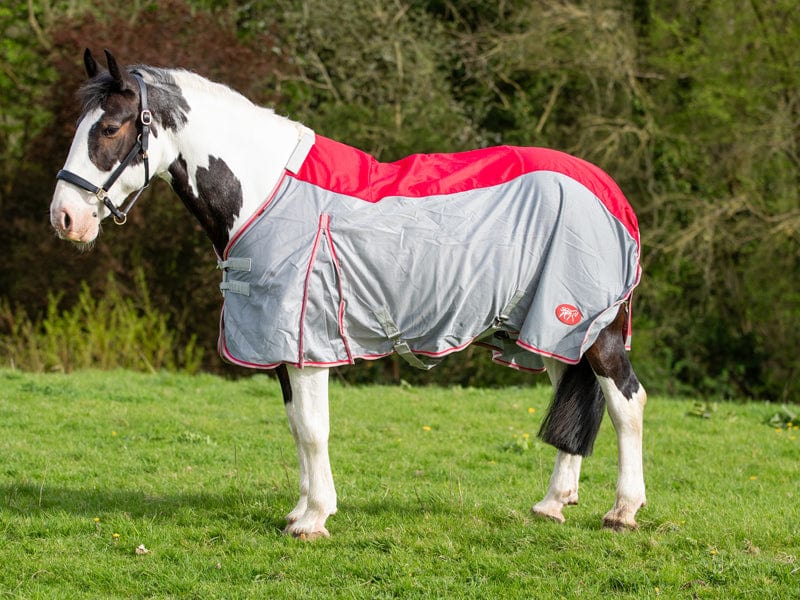 WIDE FIT Fly Turnout Combination Rug - Red (Mesh)