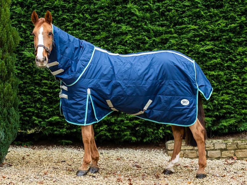 100g Stable Rug With Detachable Neck - Navy/Mint - Swish Equestrian
