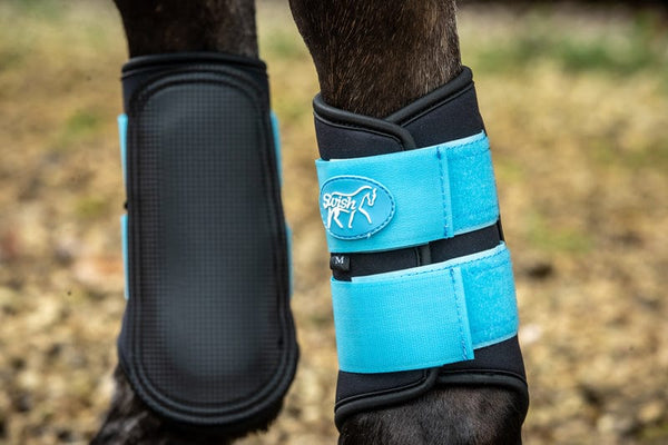 Double Locking Brushing Boots - Blue - Swish Equestrian