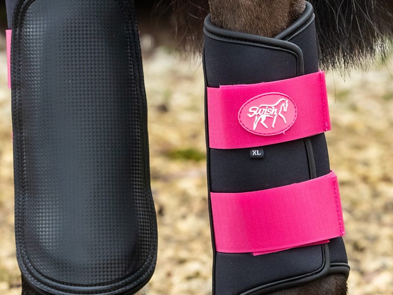 Double Locking Brushing Boots - Pink - Swish Equestrian