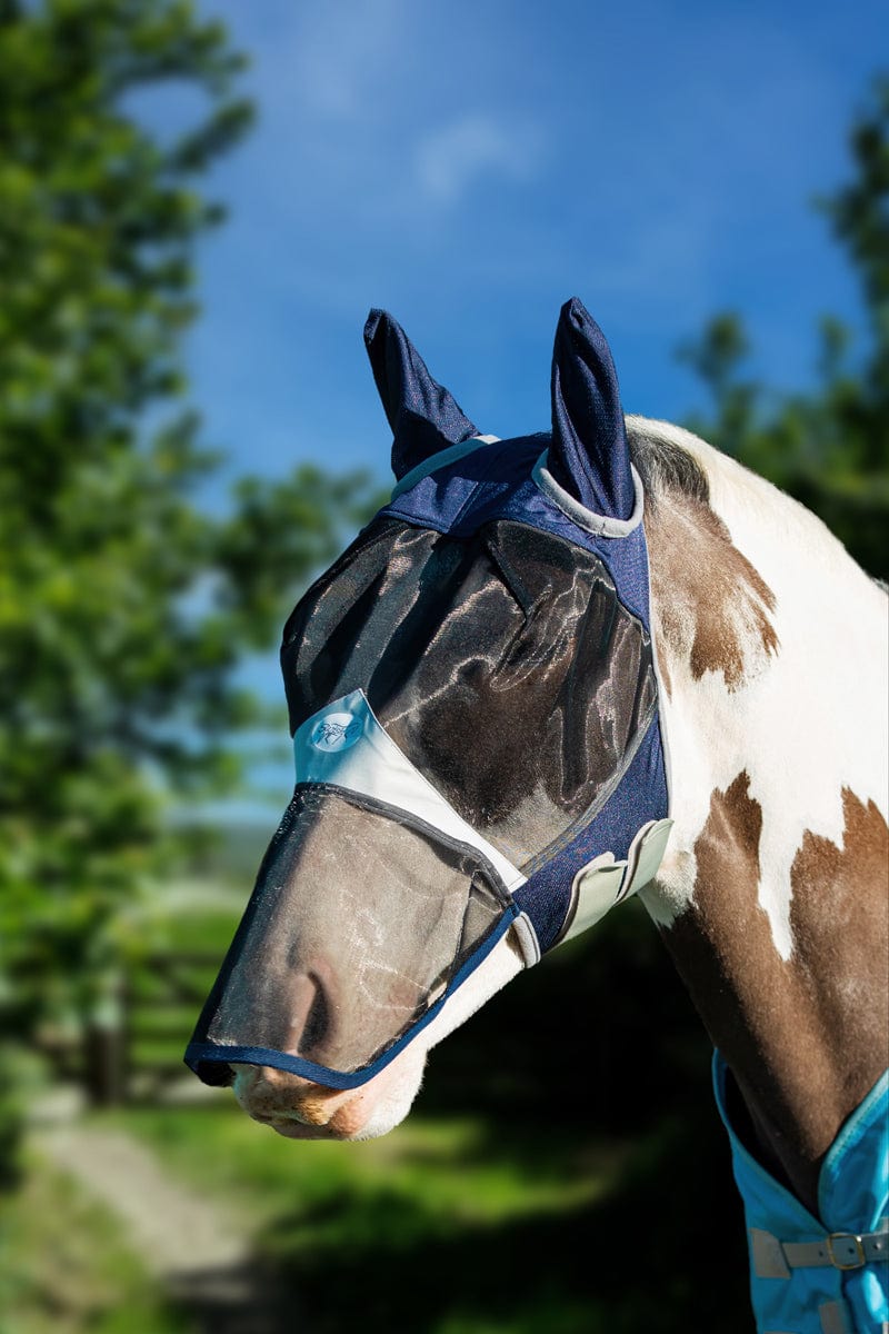 Fly Mask Horse Fly Mask With Nose - Navy | Swish Equestrian
